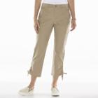 Gloria Vanderbilt Zoey Cargo Crop Pants - Women's, Size: 4, Lt Brown