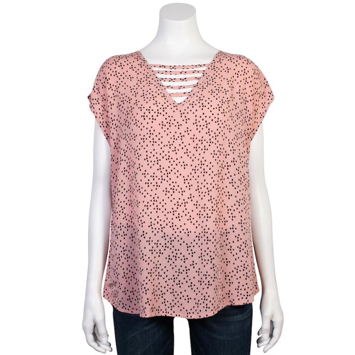 Juniors' Grayson Threads Ladder Neckline Top, Teens, Size: Xl, Dark Pink