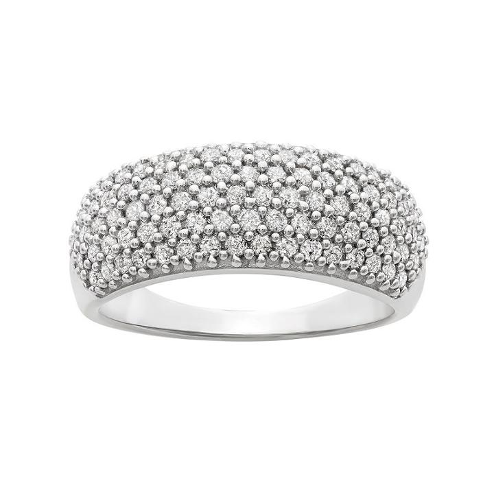 1 Carat T.w. Diamond Sterling Silver Ring, Women's, Size: 8, White