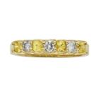 The Regal Collection Yellow Sapphire And 1/3 Carat T.w. Igl Certified Diamond 14k Gold Ring, Women's, Size: 7