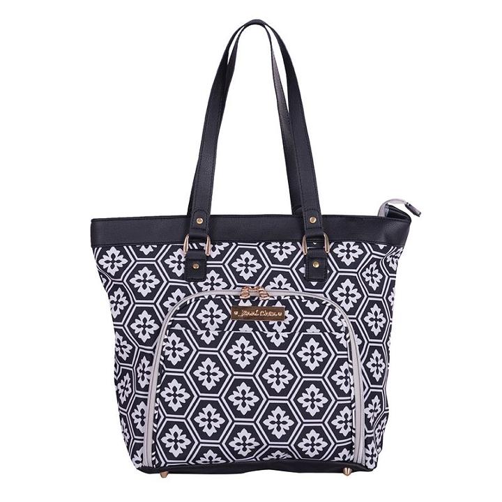 Jenni Chan Aria Snowflake 18-inch Computer Tote, Adult Unisex, Black