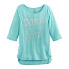 Girls 7-16 So&reg; Lace-up Side Graphic Tunic, Size: 7-8, Blue