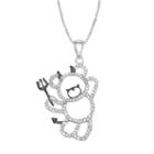 Sterling Silver 1/3 Carat T.w. Diamond Devil Bear Pendant Necklace, Women's, Size: 18