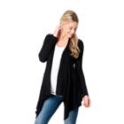 Maternity Oh Baby By Motherhood&trade; Ribbed Flyaway Cardigan, Women's, Size: Small, Black