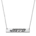 New York Jets Sterling Silver Bar Link Necklace, Women's, Size: 18, Grey