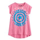 Girls 7-16 Marvel Captain America High-low Foil Graphic Tee, Size: Medium, Pink Other