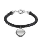 Napier Black Woven Bracelet, Women's, Silver