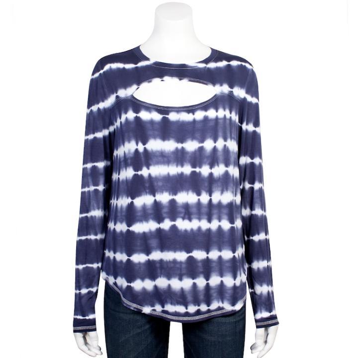 Juniors' Grayson Threads Tie-dye Cutout Tee, Teens, Size: Large, Blue