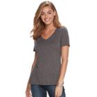 Women's Apt. 9&reg; Essential V-neck Tee, Size: Medium, Blue (navy)