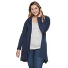 Plus Size French Laundry Hooded Flyaway Cardigan, Women's, Size: 3xl, Med Blue
