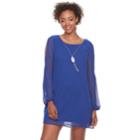 Junior's Lily Rose Split Sleeve Shift Dress, Teens, Size: Large, Brt Blue