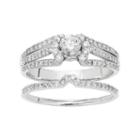 14k White Gold 1 Carat T.w. Igl Certified Diamond Engagement Ring Set, Women's, Size: 7