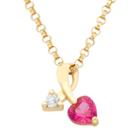 Junior Jewels Cubic Zirconia 14k Gold Heart & Arrow Pendant Necklace, Girl's, Size: 13, Red