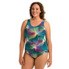 Plus Size Dolfin Moderate Scoopback One-piece Swimsuit, Women's, Size: 20, Mambo