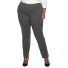 Plus Size Napa Valley Super Stretch Midrise Pull-on Pants, Women's, Size: 24 W, Med Grey