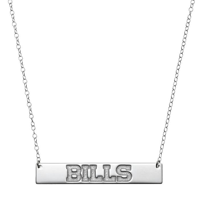 Bufallo Bills Sterling Silver Bar Link Necklace, Women's, Size: 18, Grey