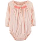Baby Girl Oshkosh B'gosh&reg; Smocked Embroidered Bodysuit, Size: 18-24 Month, Pink