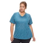 Plus Size Tek Gear&reg; Burnout Tee, Women's, Size: 1xl, Turquoise/blue (turq/aqua)