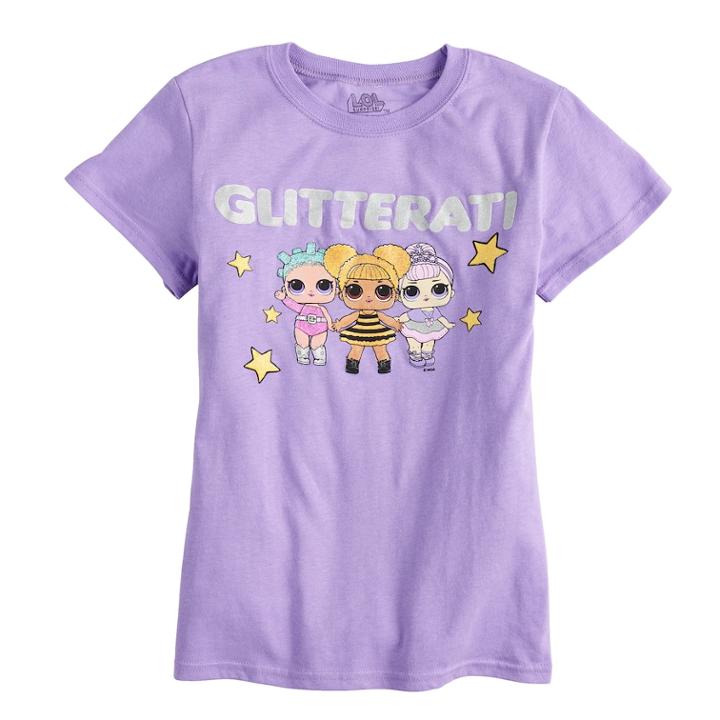 Girls 7-16 L.o.l. Surprise! Dolls Glitterati Graphic Tee, Size: Large, Lt Purple