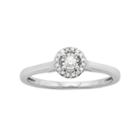 Diamond Halo Engagement Ring In 10k White Gold (1/4 Carat T.w.), Women's, Size: 7