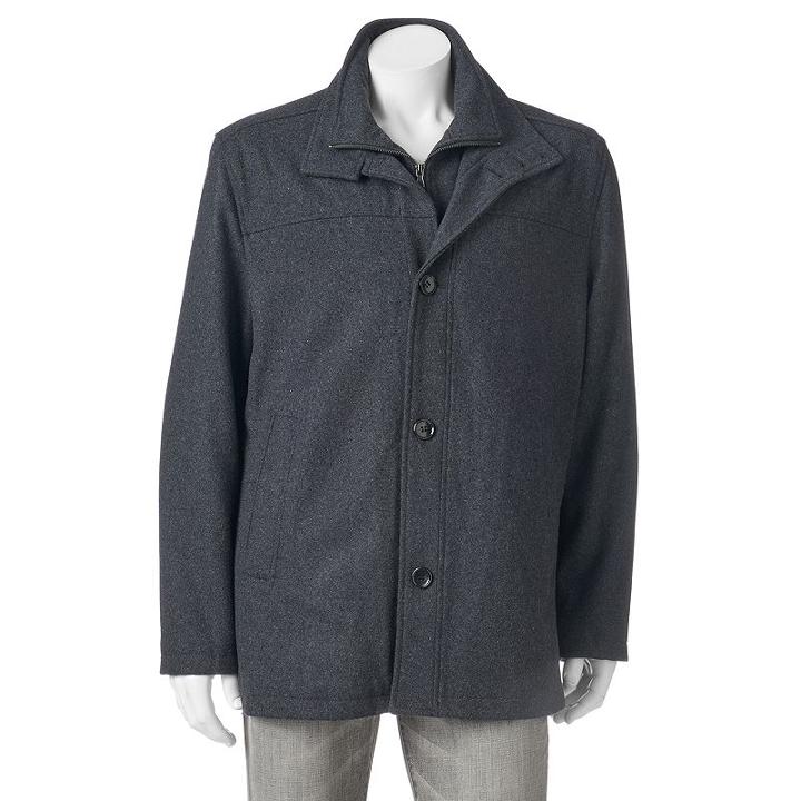 Big & Tall Towne Wool-blend Car Coat, Men's, Size: 2xlt, Grey Other