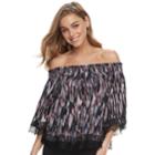 Women's Jennifer Lopez Off-the-shoulder Crepe Top, Size: Xl, Black
