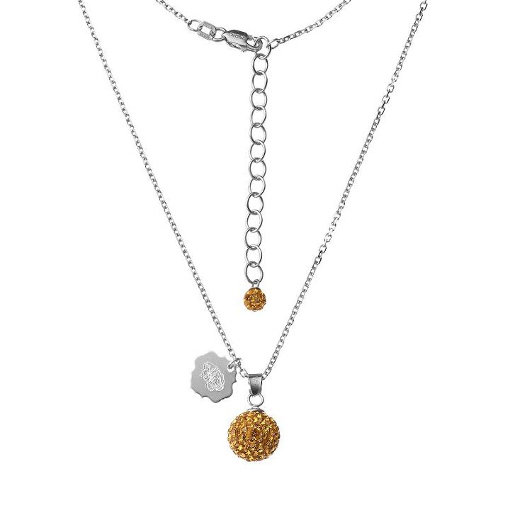 Missouri Tigers Crystal Sterling Silver Team Logo & Ball Pendant Necklace, Women's, Size: 18, Yellow