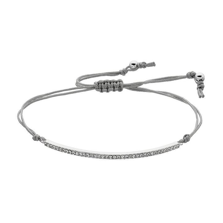Lc Lauren Conrad Pave Bar Gray Cord Slipknot Bracelet, Women's, Grey