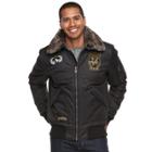 Men's Xray Slim-fit Faux-fur Military Jacket, Size: Xl, Black