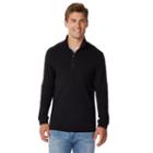 Men's Heat Keep Fitted Quarter-zip Mockneck Pullover, Size: Xxl, Black