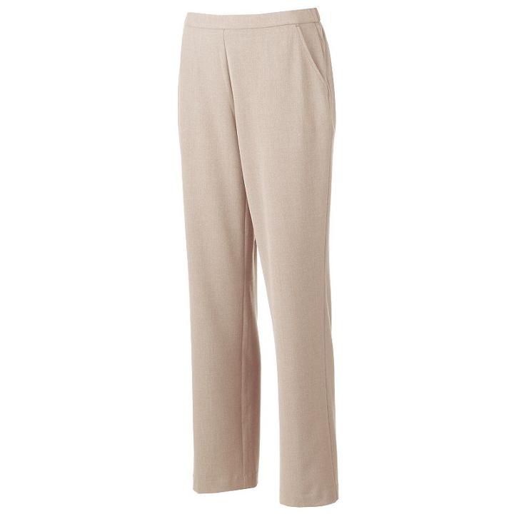 Women's Dana Buchman Comfort-waist Plaid Dress Pants, Size: 14, Med Beige