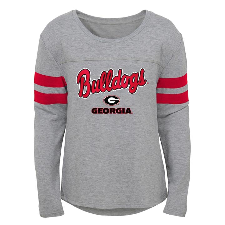 Girls 7-16 Georgia Bulldogs Field Armour Tee, Size: Large, Grey