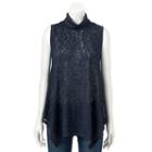 Women's Apt. 9&reg; Metallic Turtleneck Tunic, Size: Small, Blue (navy)