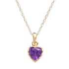 Tiara 14k Gold Over Silver Amethyst Heart Crown Pendant, Women's, Size: 18, Purple