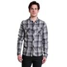 Men's Excelled Slim-fit Plaid Button-down Shirt, Size: Xl, Grey