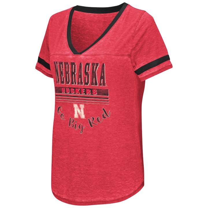 Women's Campus Heritage Nebraska Cornhuskers Gunther Jersey Tee, Size: Xxl, Dark Red