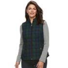 Petite Croft & Barrow&reg; Classic Quilted Vest, Women's, Size: M Petite, Dark Blue