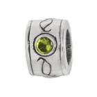 Individuality Beads Sterling Silver Crystal Scroll Round Bead, Women's, Green