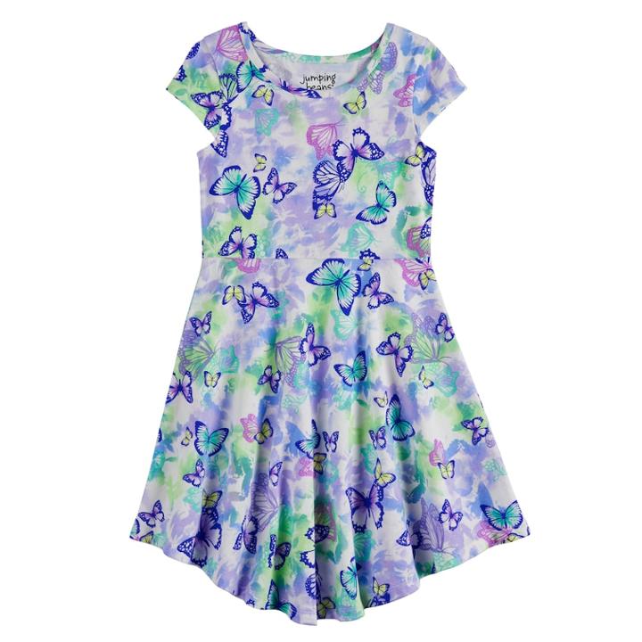 Girls 4-10 Jumping Beans&reg; Printed Skater Dress, Size: 6, White