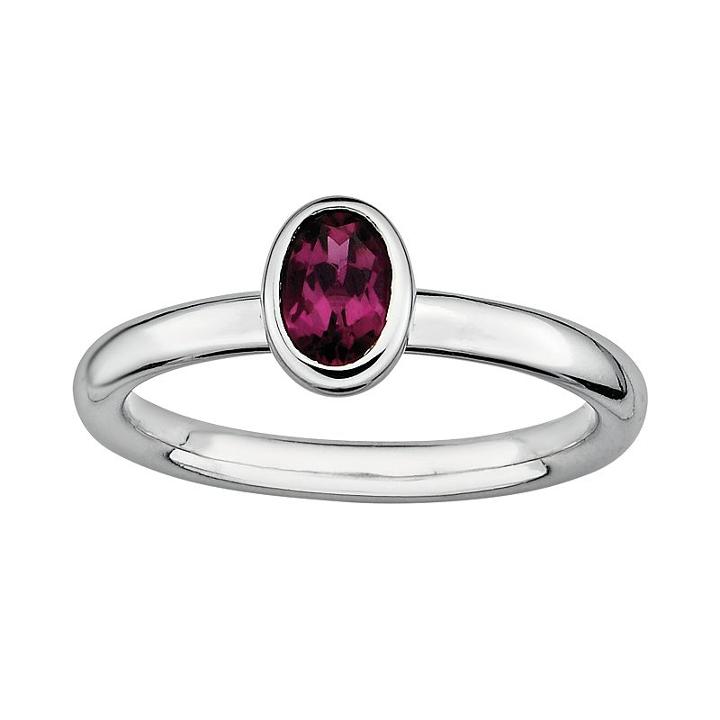 Stacks And Stones Sterling Silver Rhodolite Garnet Stack Ring, Women's, Size: 6