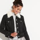 K/lab Faux-fur Collar Jean Jacket, Kids Unisex, Size: Xl, Black