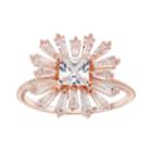 Lc Lauren Conrad Cubic Zirconia Baguette Burst Ring, Women's, Size: 7, Pink