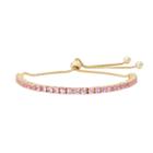 14k Gold Over Silver Lab-created Pink Sapphire Lariat Bracelet, Women's, Size: 9