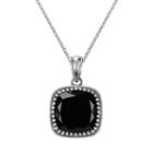 Lavish By Tjm Sterling Silver Black Onyx Pendant - Made With Swarovski Marcasite, Women's, Size: 18