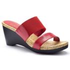 Chaps Rhoda Women's Slip-on Wedge Dress Sandals, Size: Medium (7.5), Red