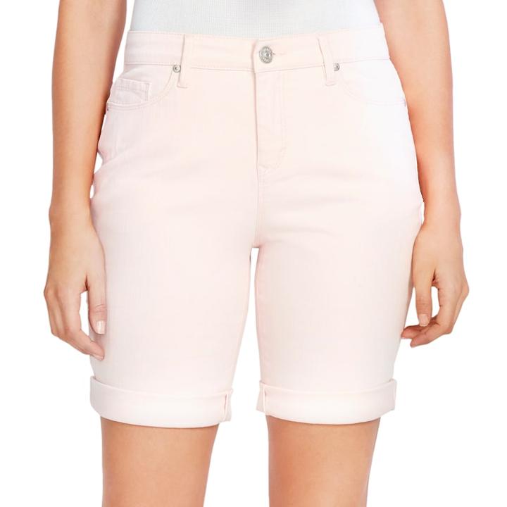 Women's Gloria Vanderbilt Roll-cuff Jean Shorts, Size: 8, Pink