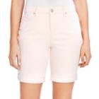 Women's Gloria Vanderbilt Roll-cuff Jean Shorts, Size: 8, Pink