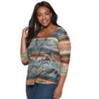 Plus Size World Unity Embellished High-low Tee, Women's, Size: 2xl, Blue
