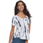 Women's Rock & Republic&reg; V-neck Boyfriend Tee, Size: Medium, Dark Blue