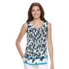 Women's Croft & Barrow&reg; Pintuck Tank, Size: Xl, Turquoise/blue (turq/aqua)